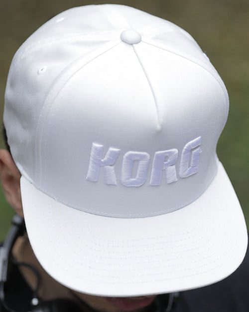 KORG Logo Flat Bill Cap  - White on White