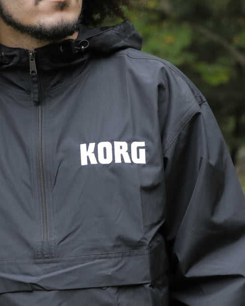 KORG Logo Embroidered Champion Packable Jacket  - Black