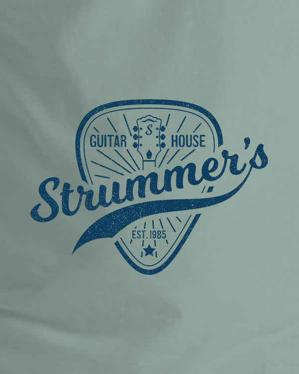 Strummers Guitar Shop Ladies’ Muscle Tank Top - Dusty Blue - Photo 2