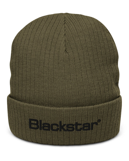 Blackstar Ribbed Knit Beanie  - Khaki Green