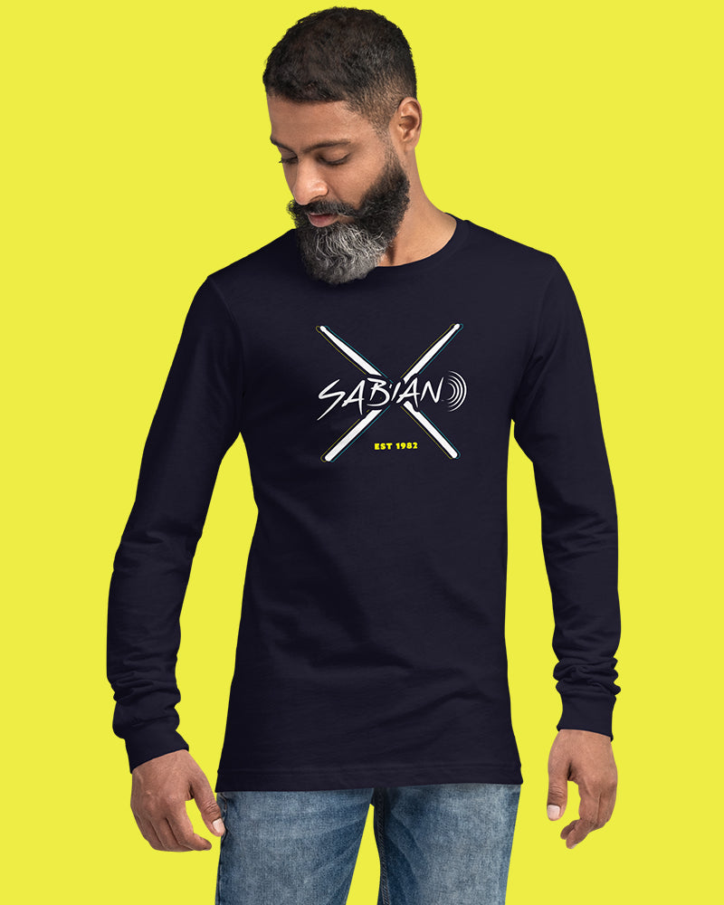 SABIAN Neon X Long Sleeve T-Shirt - Navy - Photo 1