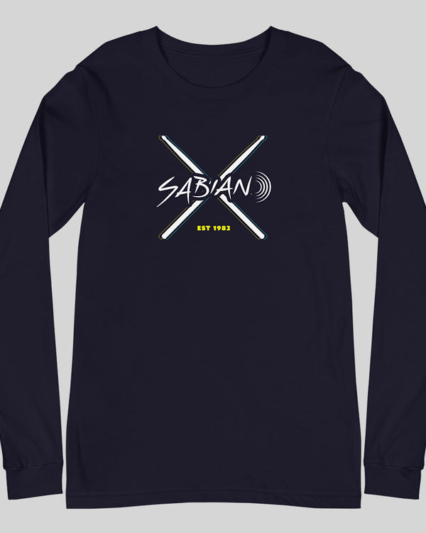 SABIAN Neon X Long Sleeve T-Shirt - Navy - Photo 6