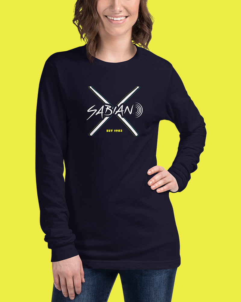 SABIAN Neon X Long Sleeve T-Shirt - Navy - Photo 4