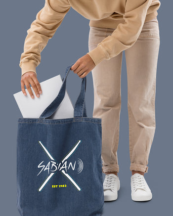 SABIAN Neon X Organic Denim Tote Bag  - Blue Denim