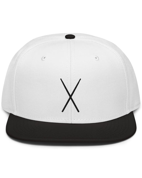 Drum Sticks Snapback Hat  - Black & White