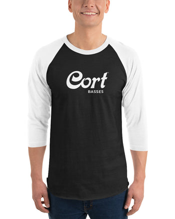 Cort Basses 3/4 Sleeve Raglan Shirt  - Black with White