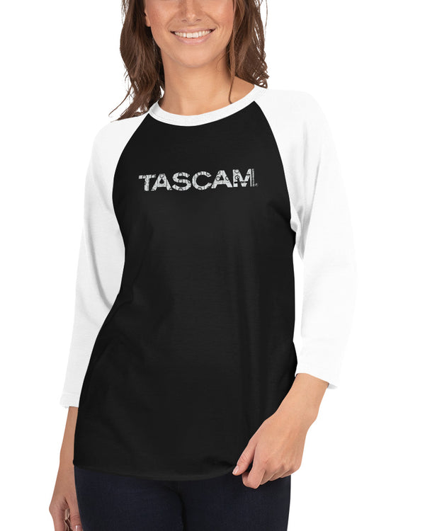 TASCAM Mix 3/4 Sleeve Raglan Shirt - Black / White - Photo 3
