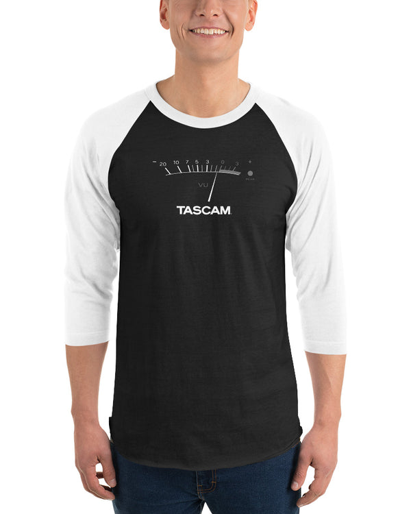 TASCAM VU 3/4 Sleeve Raglan Shirt - Black / White - Photo 5