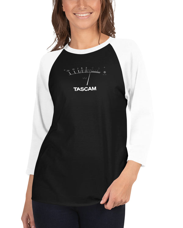 TASCAM VU 3/4 Sleeve Raglan Shirt - Black / White - Photo 6