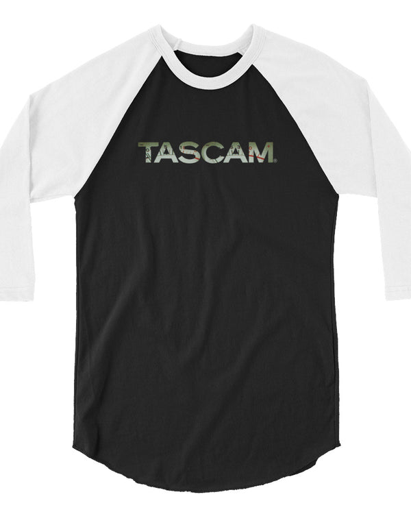 TASCAM VU View 3/4 Sleeve Raglan Shirt - Black / White - Photo 3
