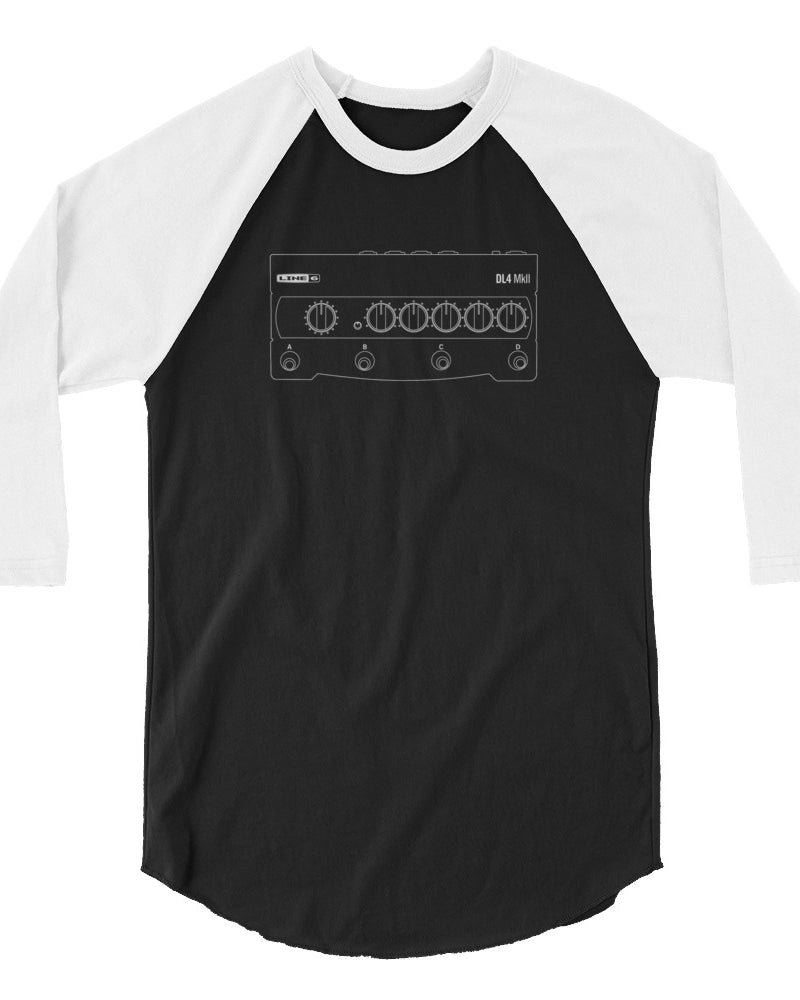 Line 6 DL4 MkII 3/4 Sleeve Raglan Shirt - Black / White - Photo 3