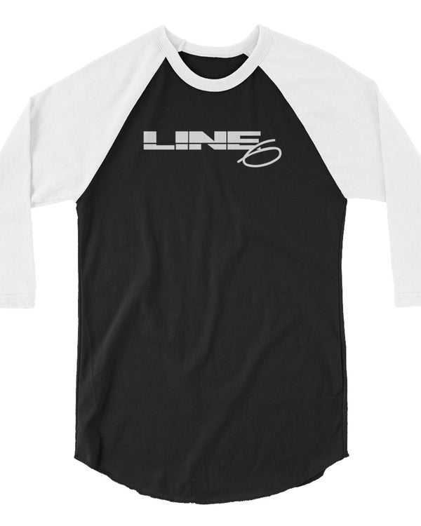 Line 6 Vintage Logo 3/4 Sleeve Raglan Shirt - White / Black - Photo 3