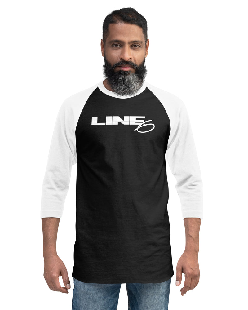 Line 6 Vintage Logo 3/4 Sleeve Raglan Shirt - White / Black - Photo 6