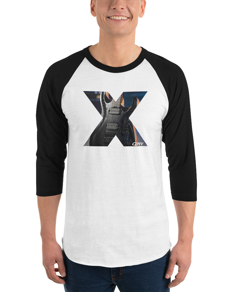 Cort KX700 3/4 Sleeve Raglan Shirt - White / Black - Photo 1