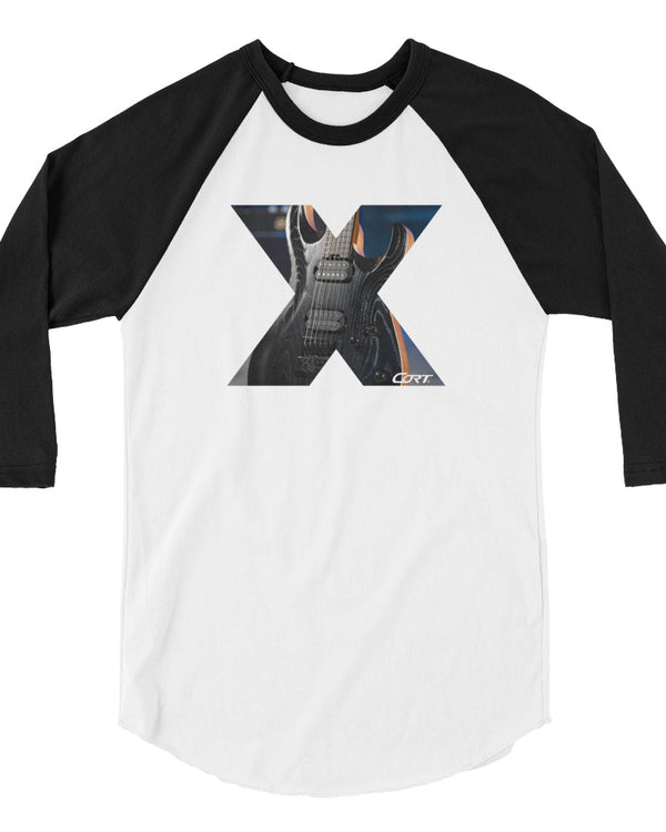 Cort KX700 3/4 Sleeve Raglan Shirt - White / Black - Photo 3