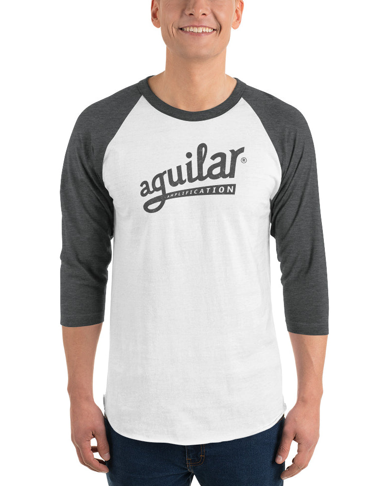 Aguilar Throwback 3/4 Sleeve Raglan Shirt - White / Charcoal - Photo 3