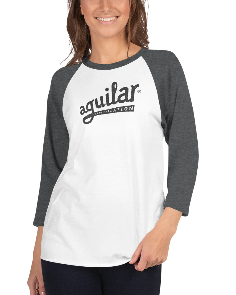 Aguilar Throwback 3/4 Sleeve Raglan Shirt - White / Charcoal - Photo 4