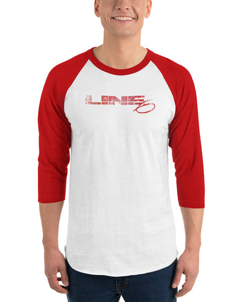 Line 6 Vintage Logo 3/4 Sleeve Raglan Shirt  - Red / White