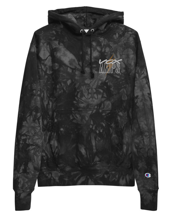 VOX Bolt Unisex Champion Embroidered Tie-Dye Hoodie - Black - Photo 3