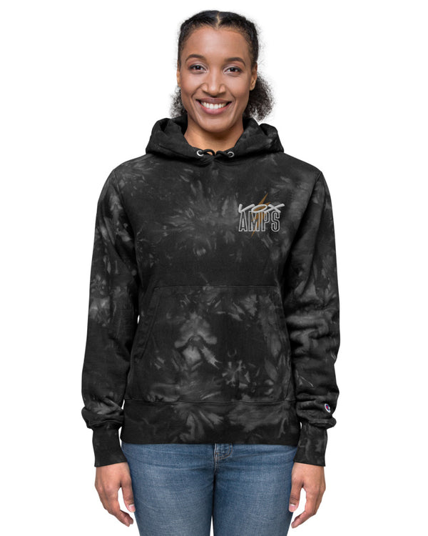 VOX Bolt Unisex Champion Embroidered Tie-Dye Hoodie - Black - Photo 4