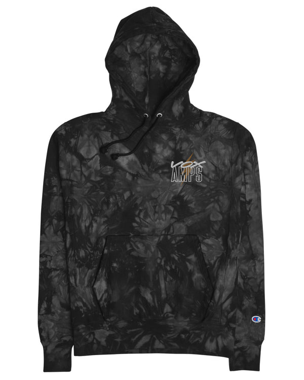 VOX Bolt Unisex Champion Embroidered Tie-Dye Hoodie - Black - Photo 5