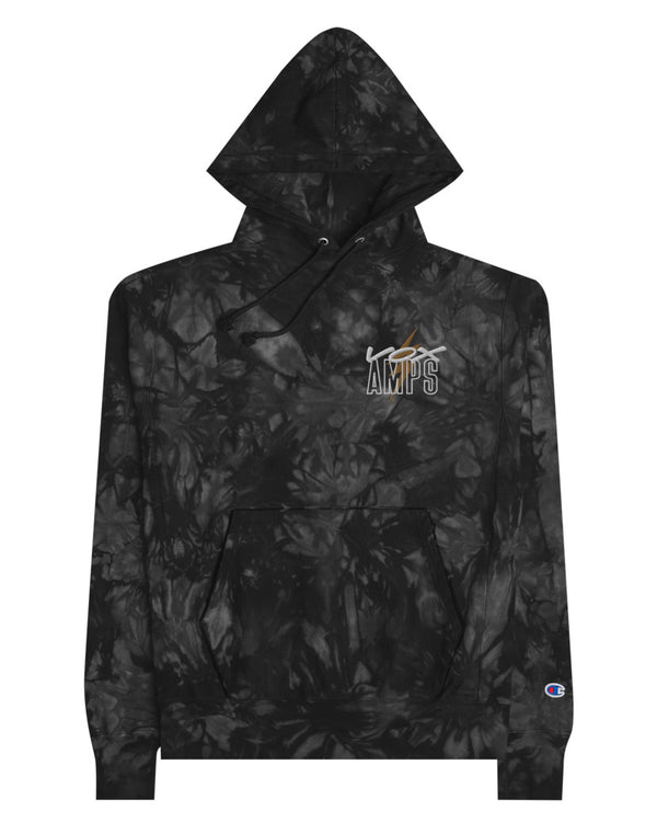 VOX Bolt Unisex Champion Embroidered Tie-Dye Hoodie - Black - Photo 11