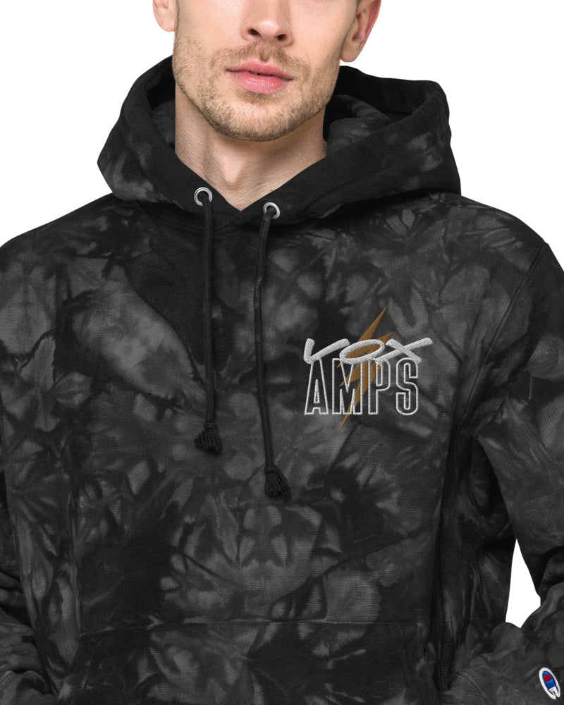 VOX Bolt Unisex Champion Embroidered Tie-Dye Hoodie - Black - Photo 9