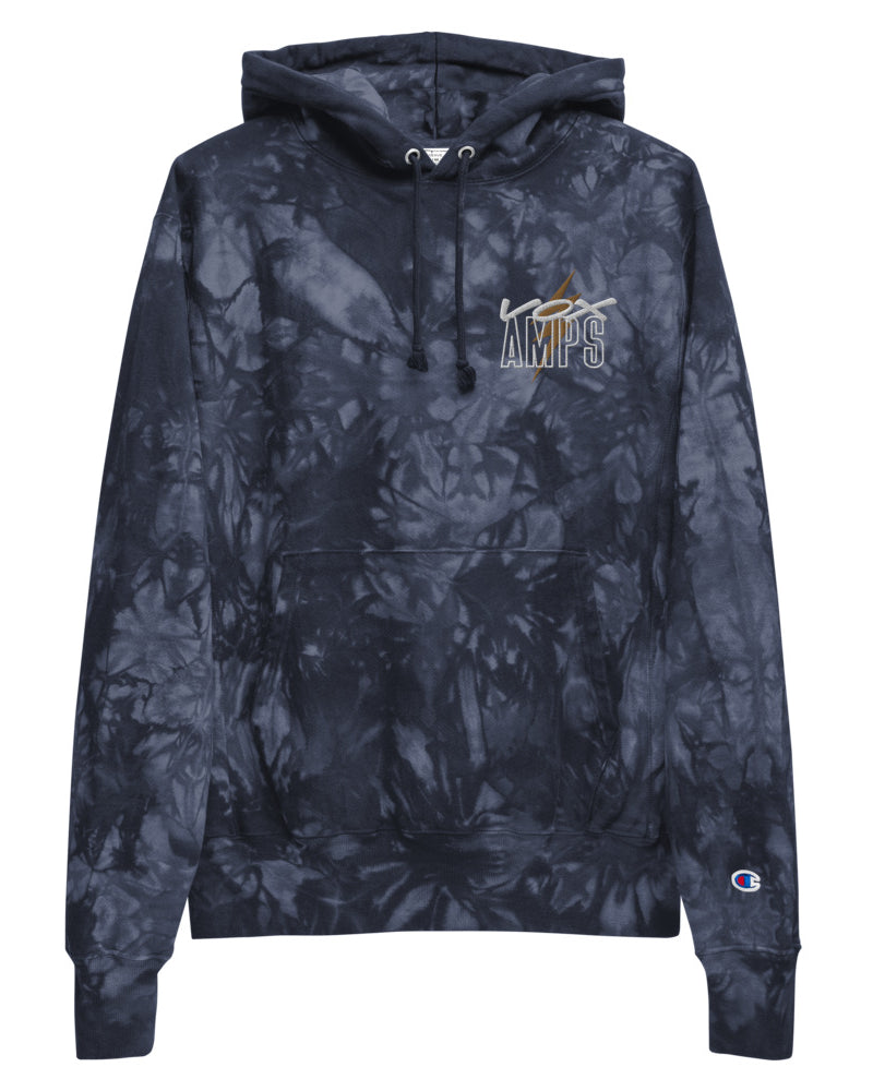 VOX Bolt Unisex Champion Embroidered Tie-Dye Hoodie - Navy - Photo 6