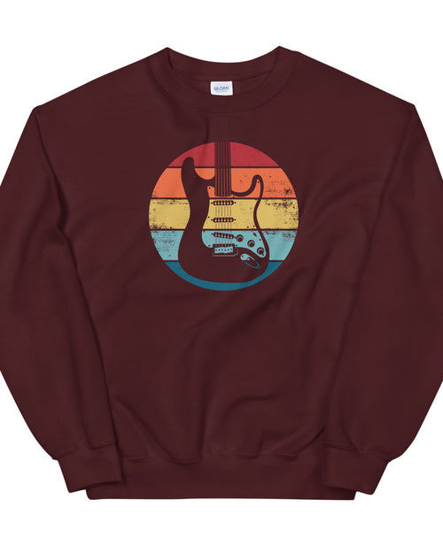 Retro Distressed Stratocaster Comfy Sweatshirt  - Maroon