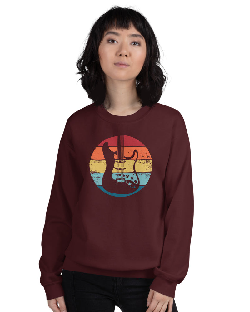 Retro Distressed Stratocaster Comfy Sweatshirt - Maroon - Photo 7