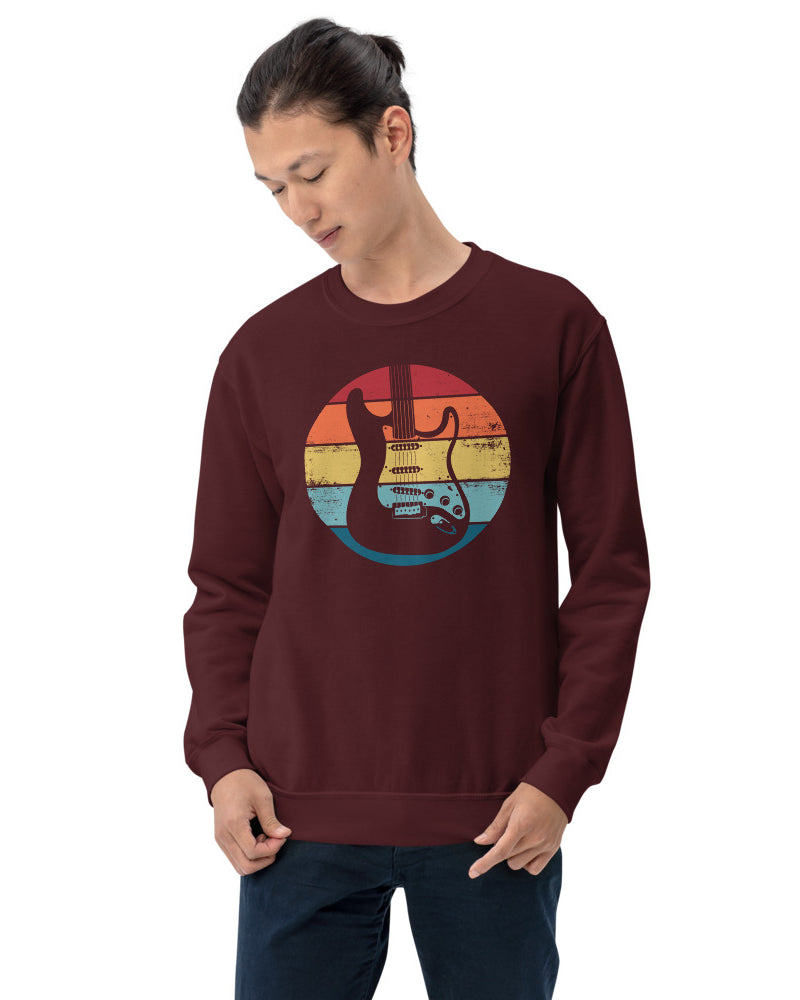 Retro Distressed Stratocaster Comfy Sweatshirt - Maroon - Photo 11