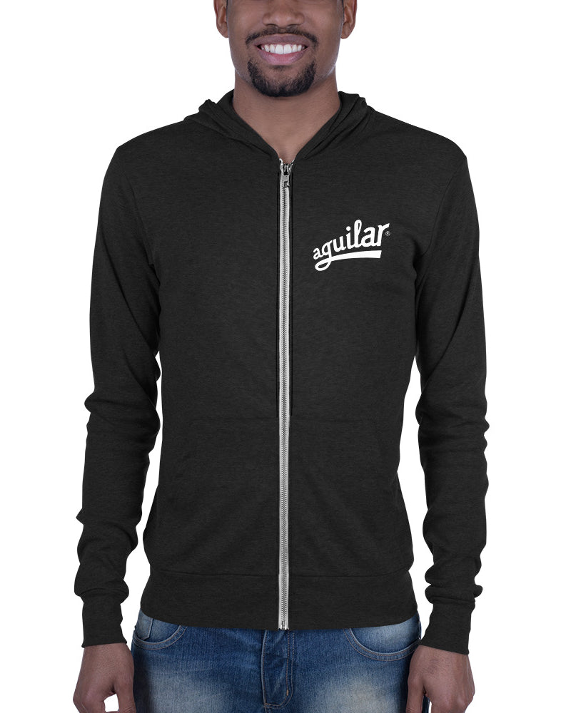 Aguilar Logo Unisex Zip Hoodie - Dark Heather Gray - Photo 3