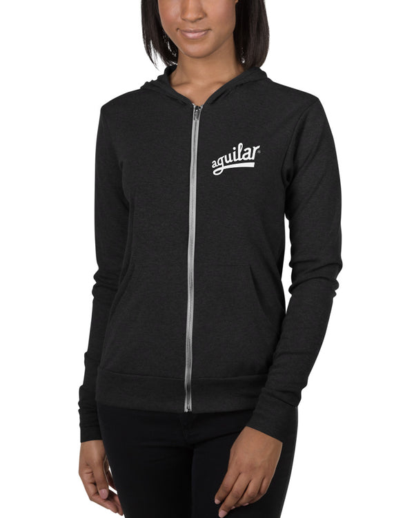 Aguilar Logo Unisex Zip Hoodie - Dark Heather Gray - Photo 8