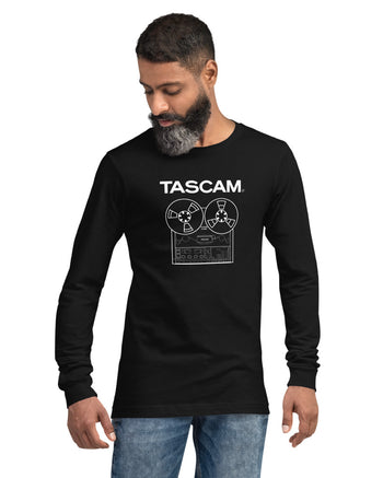 TASCAM Reel to Reel Long Sleeve T-Shirt  - Black