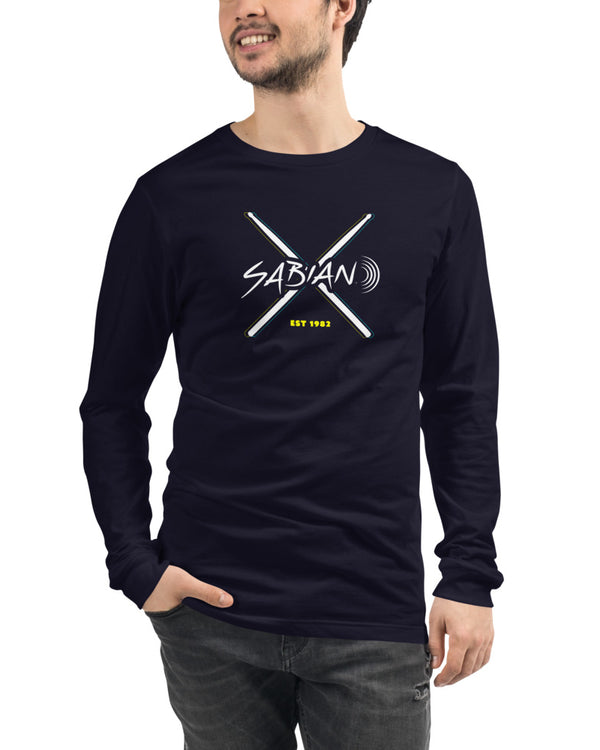 SABIAN Neon X Long Sleeve T-Shirt - Navy - Photo 5