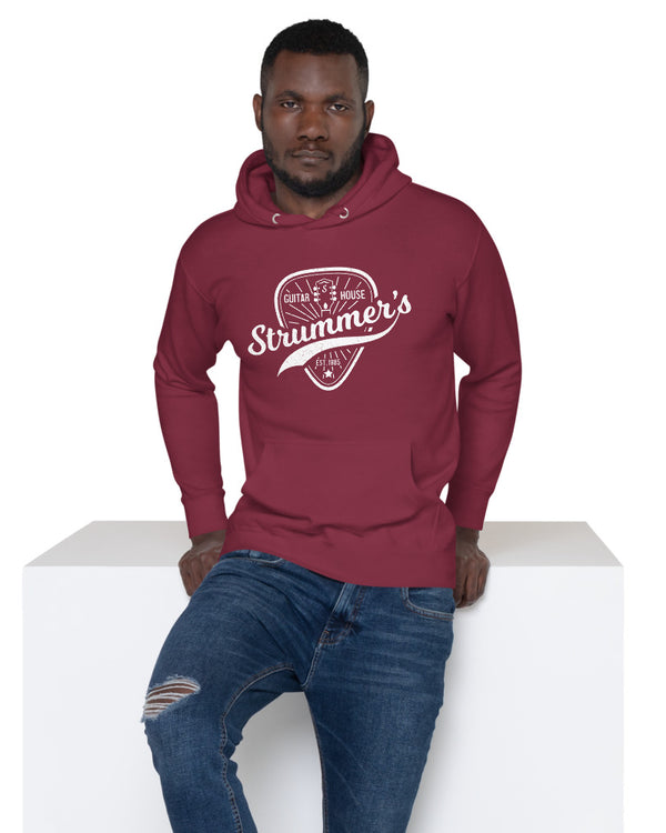 Strummers Guitar Shop Unisex Hoodie - Red - Photo 7