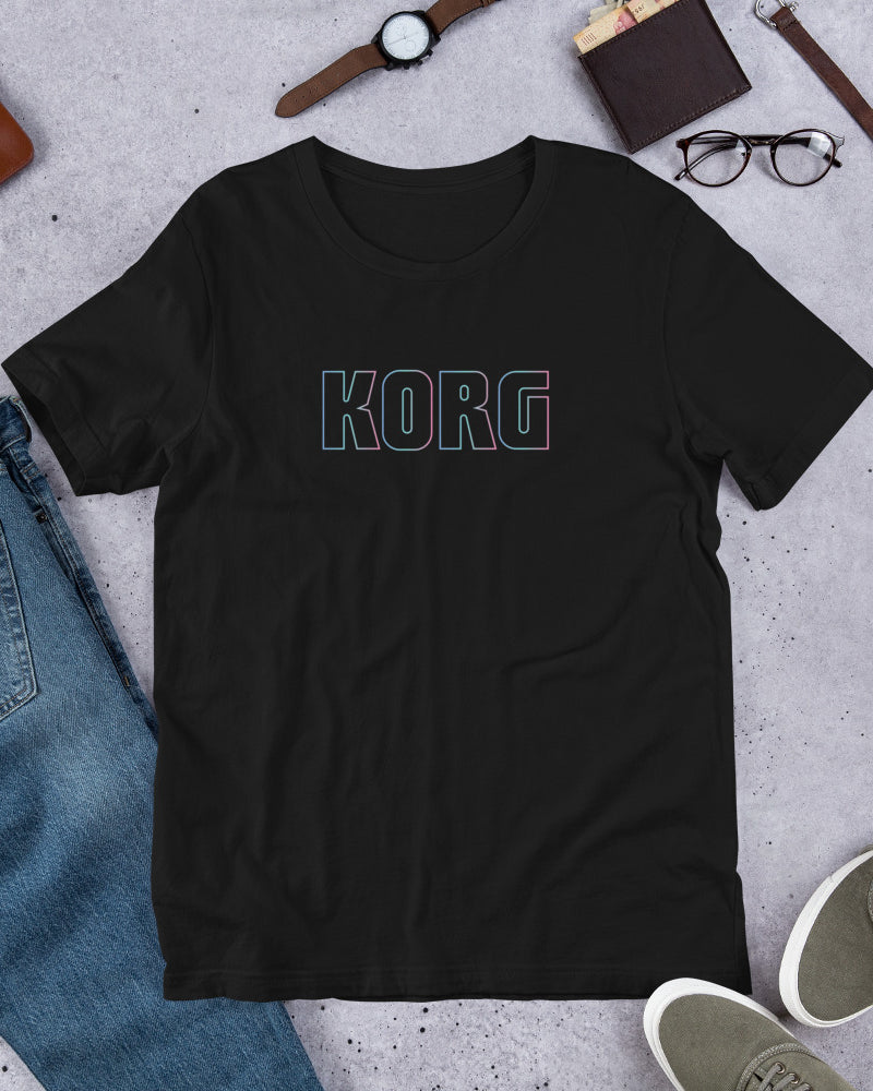 KORG Gradient Logo T-Shirt - Black W/Candy Blue - Photo 4
