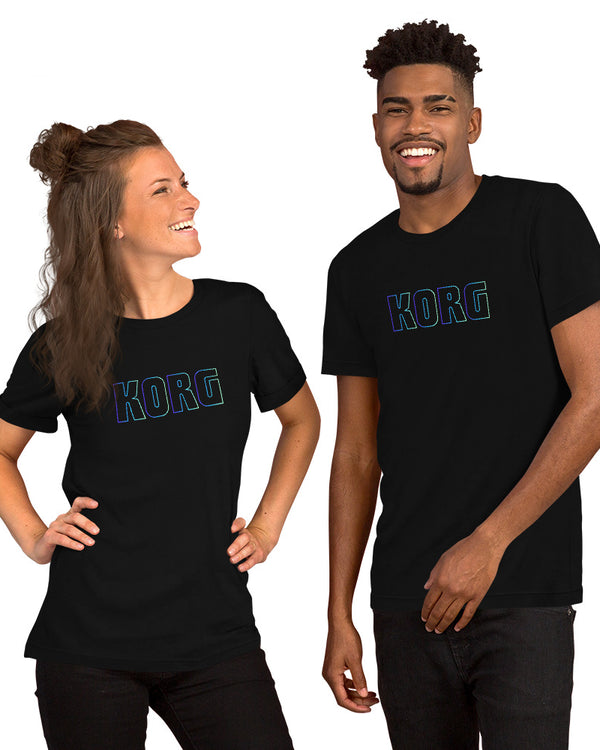 KORG Gradient Logo T-Shirt - Black W/Neon Blue - Photo 4