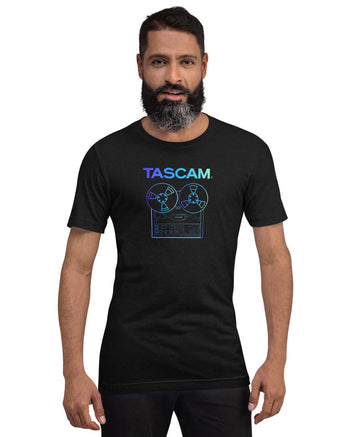 TASCAM Reel to Reel Short Sleeve T-Shirt  - Black Heather