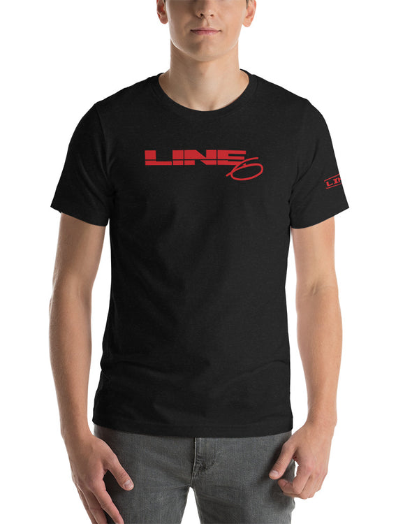 Line 6 Vintage Logo T-Shirt - Black Heather/Red - Photo 6
