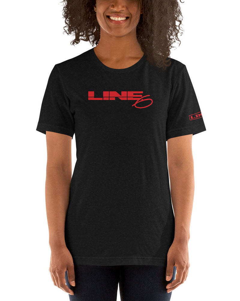 Line 6 Vintage Logo T-Shirt - Black Heather/Red - Photo 4
