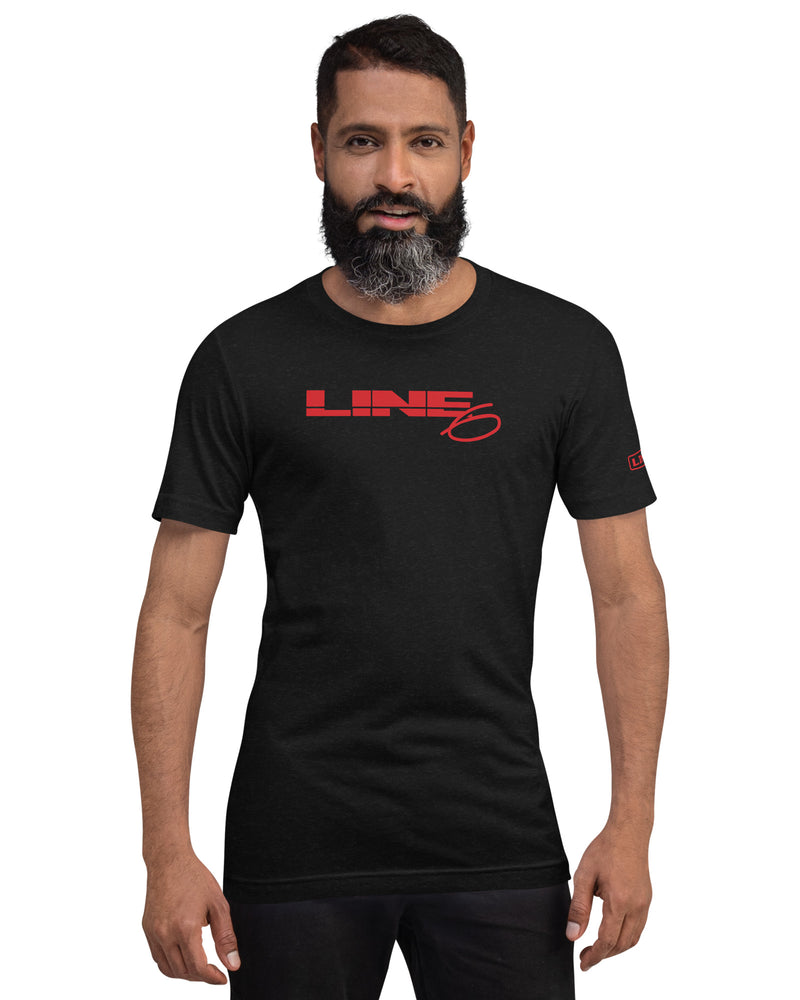 Line 6 Vintage Logo T-Shirt - Black Heather/Red - Photo 8