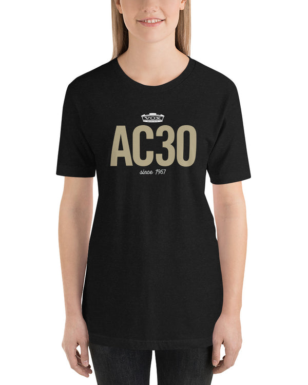 VOX AC30 Short Sleeve Unisex T-Shirt - Black Heather - Photo 10