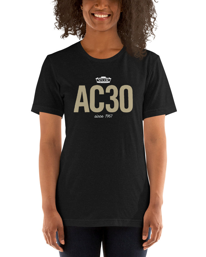 VOX AC30 Short Sleeve Unisex T-Shirt - Black Heather - Photo 3
