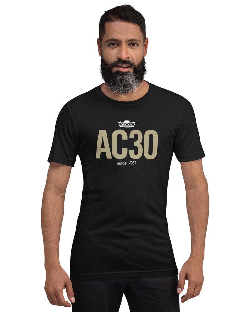 VOX AC30 Short Sleeve Unisex T-Shirt - Black Heather - Photo 5