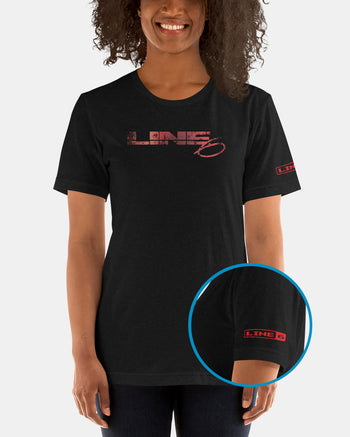 Line 6 Vintage Logo T-Shirt  - Distressed Black/Red