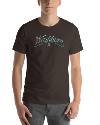 Washburn Arch Inlay Short Sleeve T-Shirt  - Brown w/ Abalone