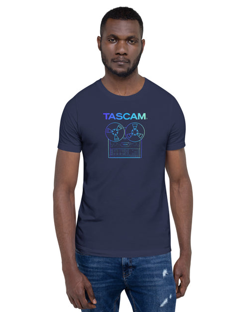 TASCAM Reel to Reel Short Sleeve T-Shirt  - Navy