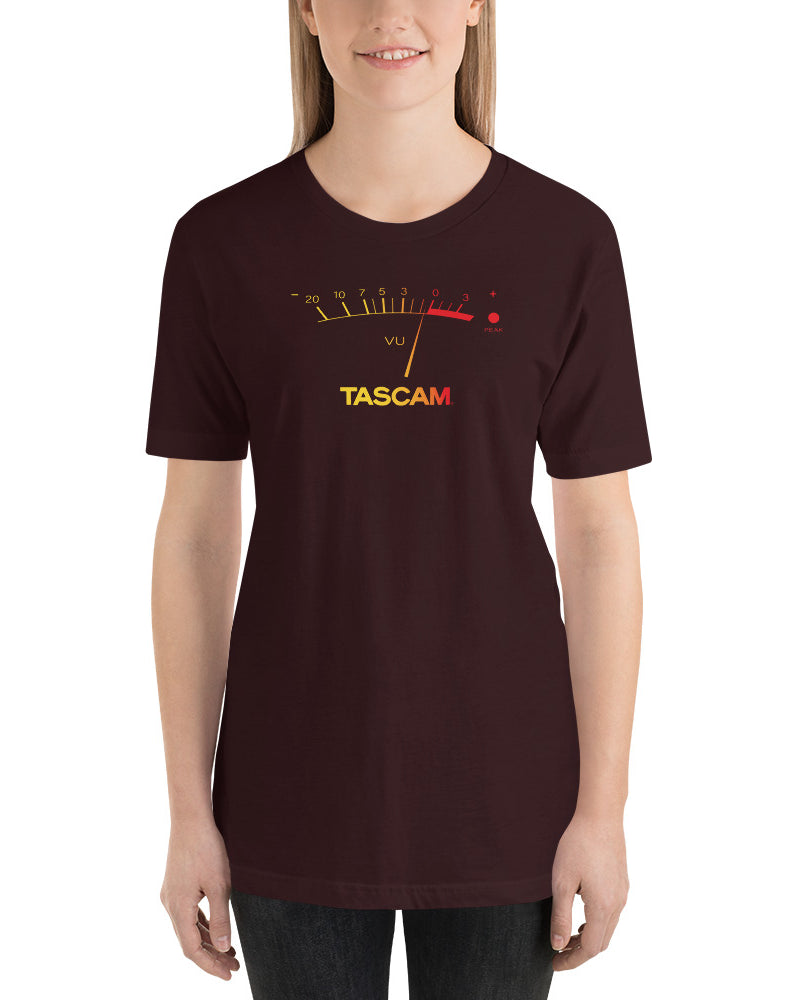 TASCAM VU T-Shirt - Oxblood Black - Photo 3