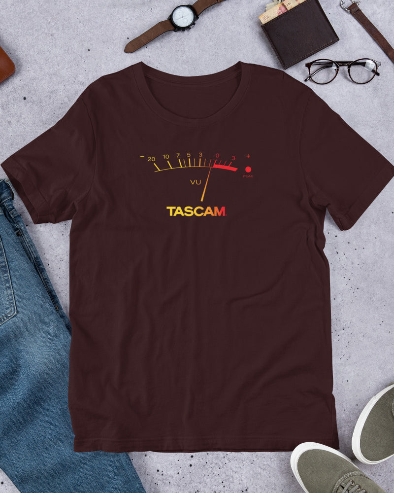 TASCAM VU T-Shirt - Oxblood Black - Photo 8